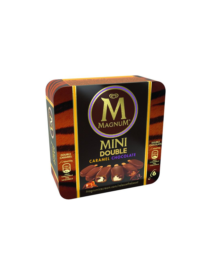 ALGIDA MAGNUM MINI DOUBLE CARAMEL & CHOCOLATE X 6 G.300