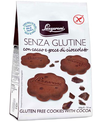 LAZZARONI FROLLINI S/GLUT. G.200 CACAO E GOCCE CIOCC.