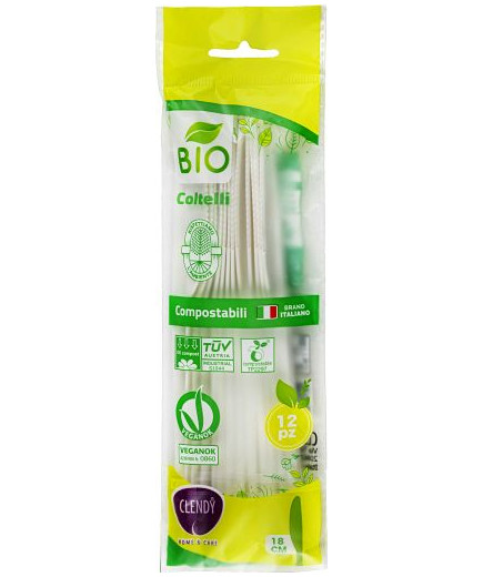 Clendy Linea BIO  Compostabile Coltelli X12Pz.