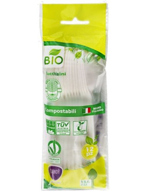 Clendy Linea BIO  Compostabile Cucchiaini pz 12