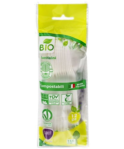 Clendy Linea BIO  Compostabile Cucchiaini pz 12