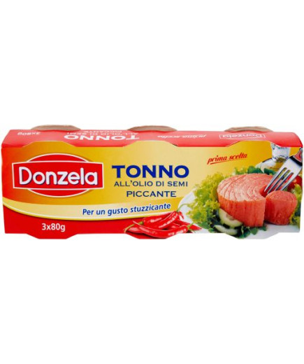 Donzela Trancio Di Tonno Piccante All'Olio Di Semi gr.80X3