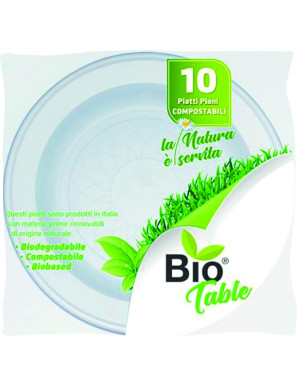 BIOTable Piatti Fondi BIO compostabili X25 Pezzi