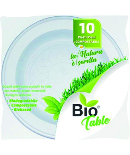 BIOTable Piatti Fondi BIO compostabili X25 Pezzi