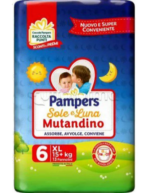 Pampers Sole E Luna Mutandino Xl x13kg. +15