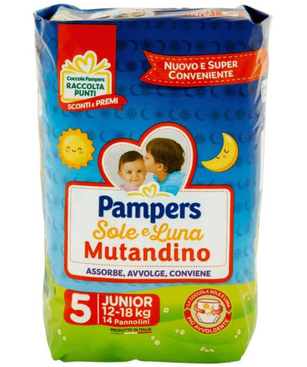 Pampers Sole E Luna Mutandino Junior x14 kg. +12-18