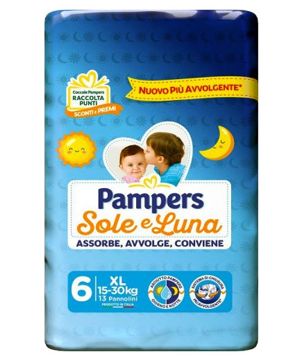 Pampers Sole E Luna Xl X13 kg.15-30 Pannolini