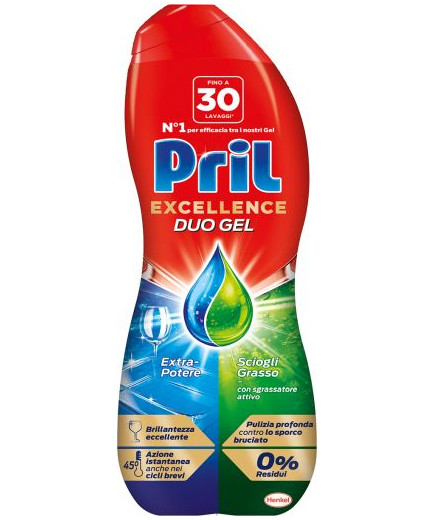 Pril Excellence Duo Gel 30 Lavaggi Limone ml.540