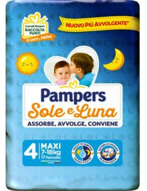 Pampers Sole E Luna Maxi X17 kg.7-18