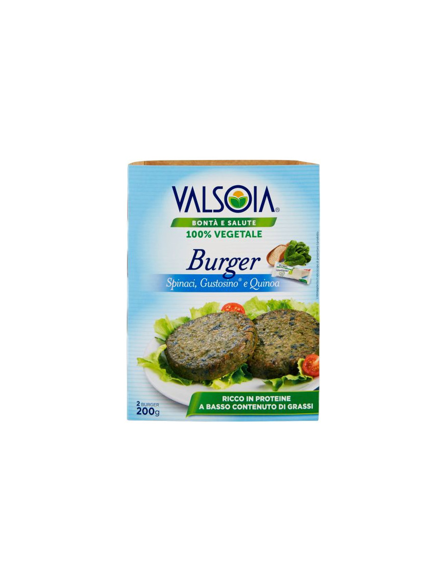 Valsoia Burger Vegetale Spinaci, Gustosino e Quinoa gr.100X2