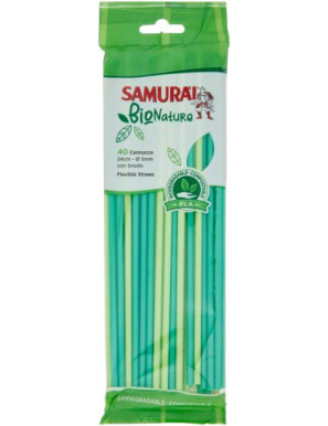 Samurai Cannucce C/Snodo BIO degradabili E Compostabili pz 40