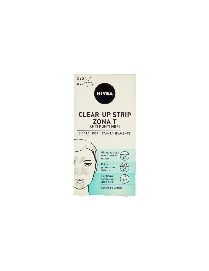 Nivea Visage Clear-Up Strip Zona T Cerotti Per Punti Neri X6