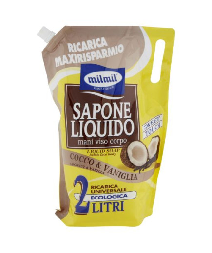 Mil Mil Sapone Liquido Busta Cocco & Vaniglia Busta Maxi lt.2