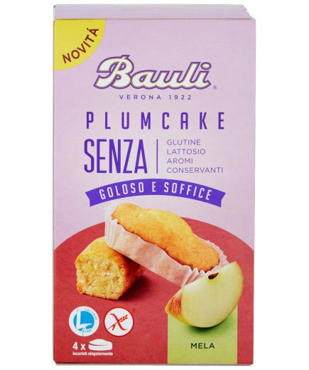 Bauli Plumcake Senza Glutine gr.132 Mela 4 Pezzi Senza Lattosio