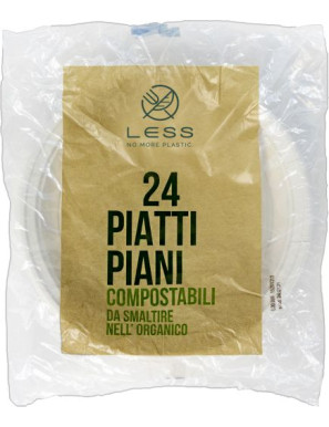 BIO  Less Piatti Piani Compostabili pz..x24