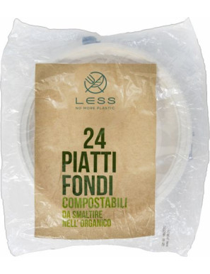 BIO  Less Piatti Fondi Compostabili pz 24