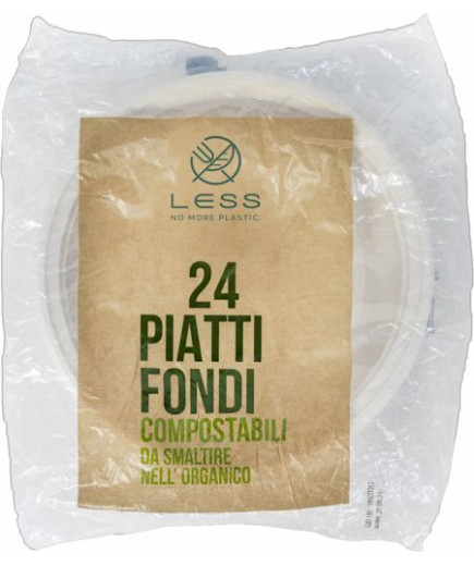 BIO  Less Piatti Fondi Compostabili pz 24