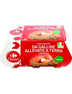 Carrefour Uova Fresche Allevate A Terra Medie X6