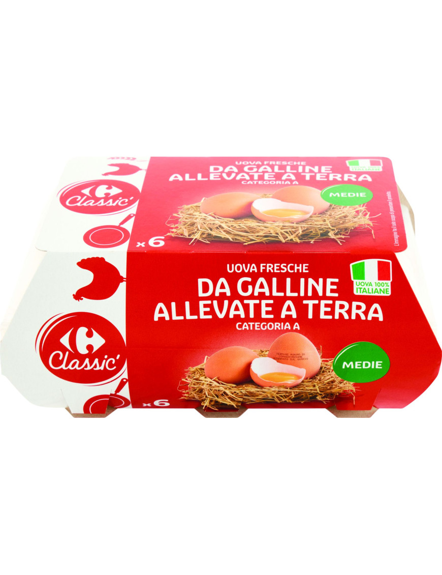 Carrefour Uova Fresche Allevate A Terra Medie X6