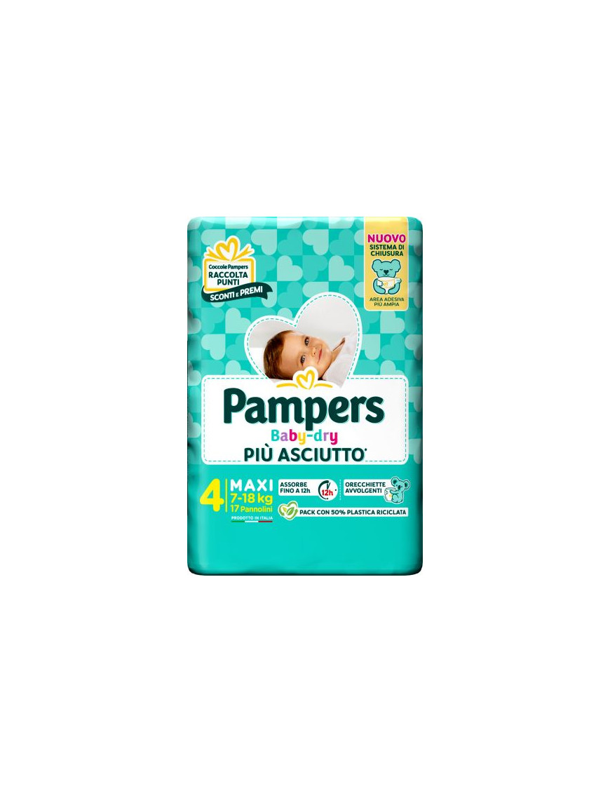 PAMPERS BABY DRY DOWNCOUNT MAXI PZ.17 (7-18KG)PANNOLINI