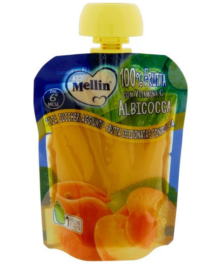 Mellin Pouch Albicocca 100%Frutta Senza Zuccheri