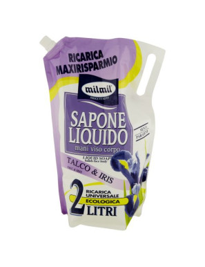 Mil Mil Sapone Liquido Busta Talco & Iris Maxi Ricarica lt.2