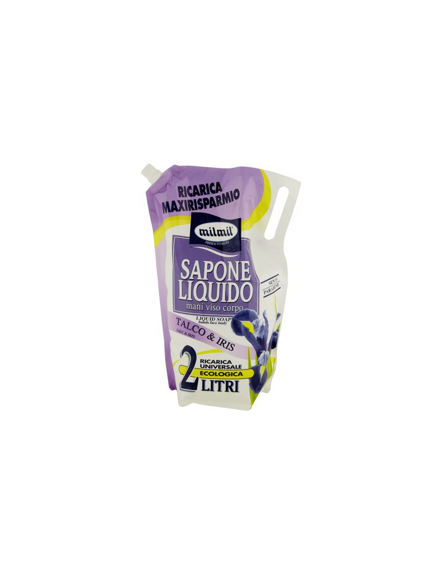 Mil Mil Sapone Liquido Busta Talco & Iris Maxi Ricarica lt.2