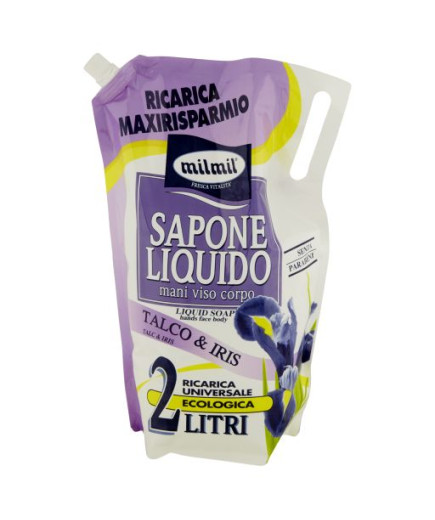 Mil Mil Sapone Liquido Busta Talco & Iris Maxi Ricarica lt.2