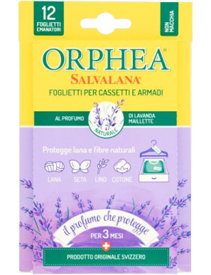 ORPHEA SALVALANA FOGLI PROFUMATI PER ARMADI X12PZ. LAVANDA