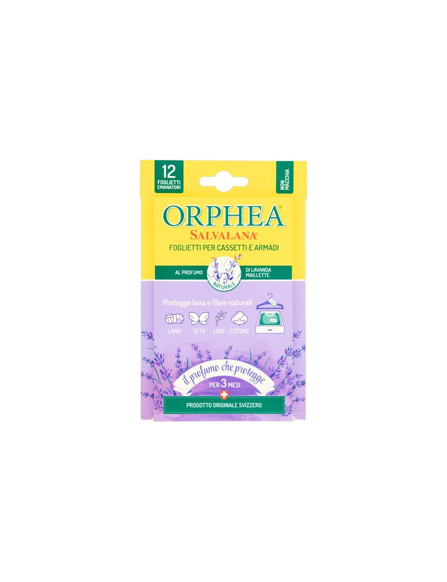 ORPHEA SALVALANA FOGLI PROFUMATI PER ARMADI X12PZ. LAVANDA