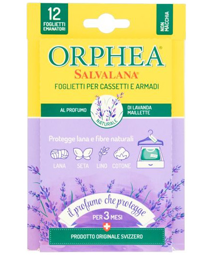 ORPHEA SALVALANA FOGLI PROFUMATI PER ARMADI X12PZ. LAVANDA