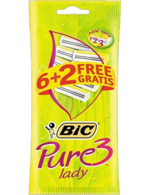 Bic Rasoio Pure3 Lady Trilama X6+2 Pezzi