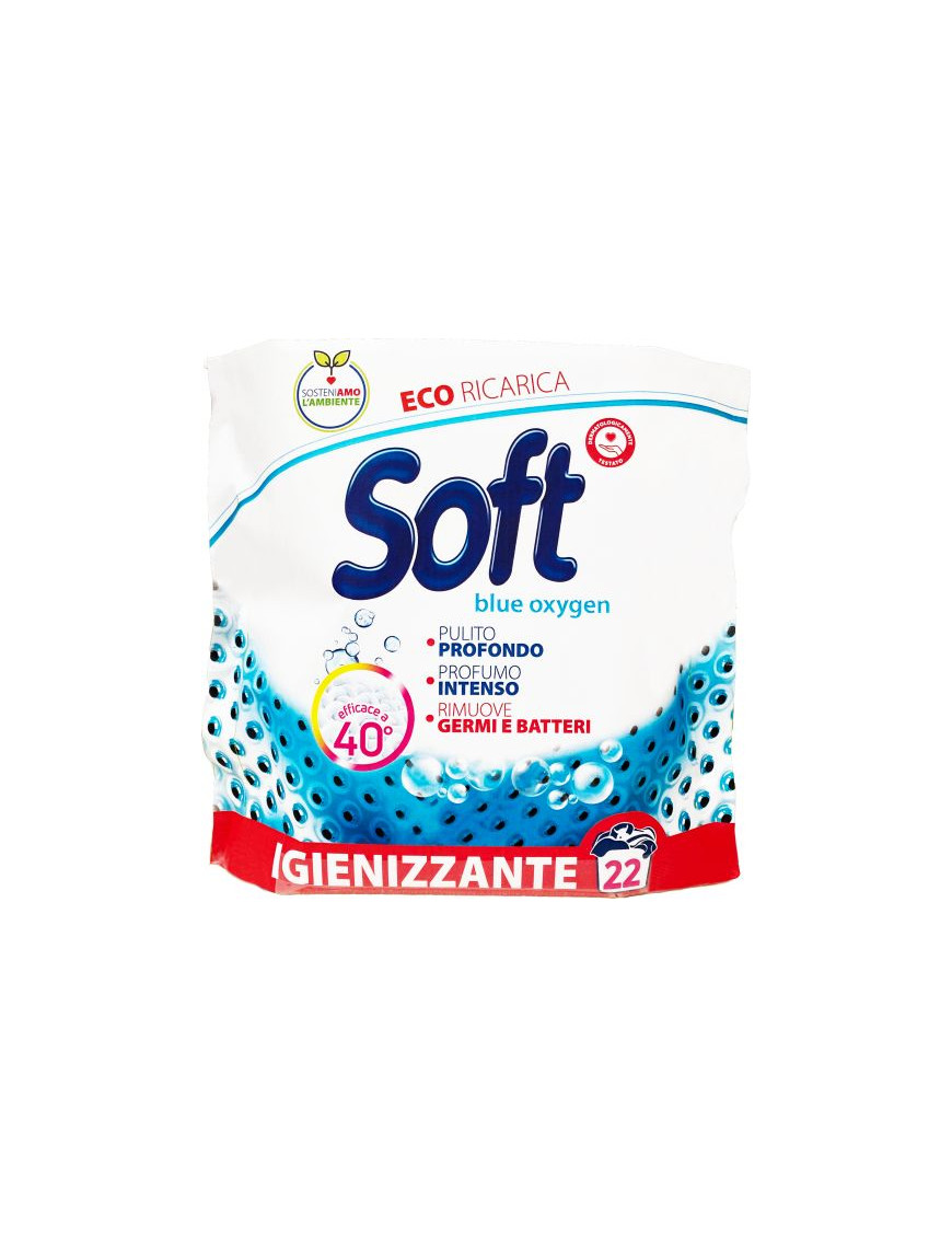 Soft Lavatrice Polvere 22 Misurini Igienizzante Blue Oxigen kg.1,10