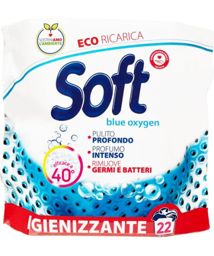 Soft Lavatrice Polvere 22 Misurini Igienizzante Blue Oxigen kg.1,10