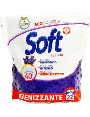 Soft Polvere Lavatrice 22 Misurini Igienizzante Lavanda kg.1,10