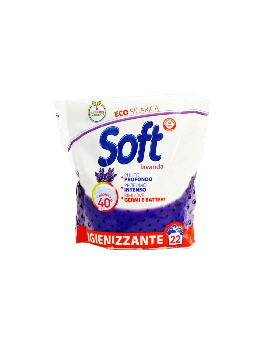 Soft Polvere Lavatrice 22 Misurini Igienizzante Lavanda kg.1,10