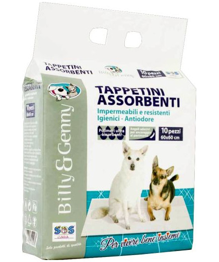 Sos Tappetini Assorbenti Per Cani cm.60X60 10 pezzi