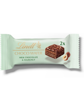 LINDT CHOCO WAFER MILKCHOCOLATE E HAZELNUT GR.30