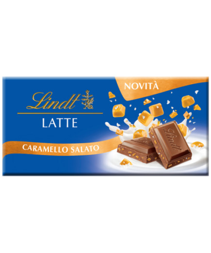 LINDT TAV.LATTE CARAMELLOSALATO GR.100 -G.BLEU-