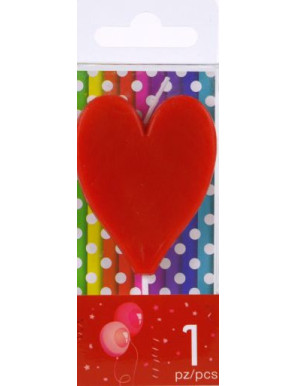 GABBIANO 1 CANDELA PARTY CUORE ROSSO