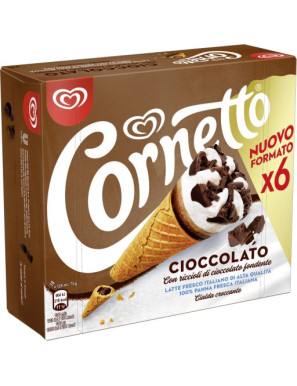 ALGIDA CORNETTO CIOCCOLATO X 6 NEW G.450