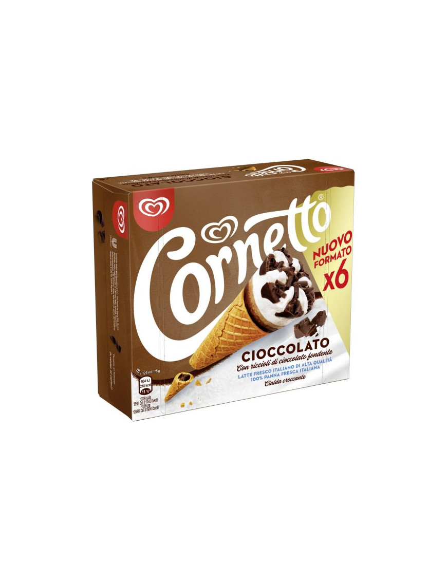 ALGIDA CORNETTO CIOCCOLATO X 6 NEW G.450