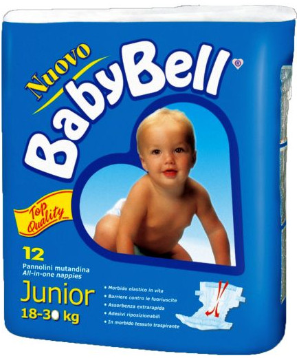 BABY BELL JUNIOR PANNOLINI X12 AZZURRO KG.18/30