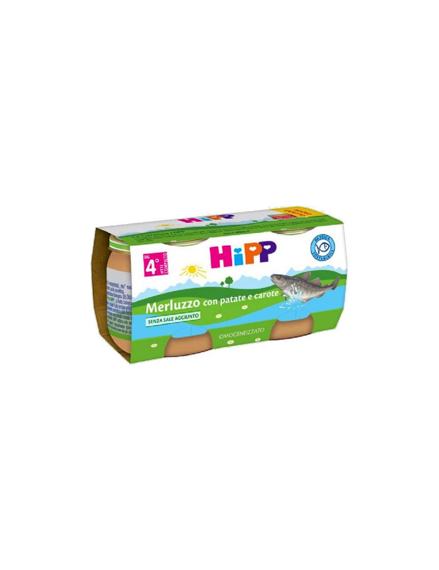 HIPP OMOGENEIZZATO MERLUZZOCON PATATE E CAROTE 2X80G