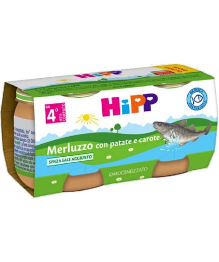 HIPP OMOGENEIZZATO MERLUZZOCON PATATE E CAROTE 2X80G