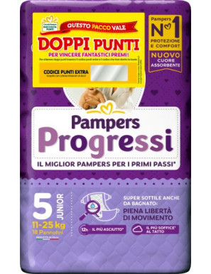 PAMPERS PROGRESSI JUNIOR PZ.18 (11-25KG) PANNOLINI