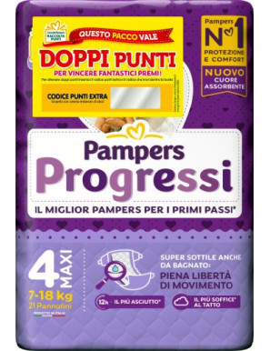 PAMPERS PROGRESSI MAXI PZ.21 (7-18KG) PANNOLINI