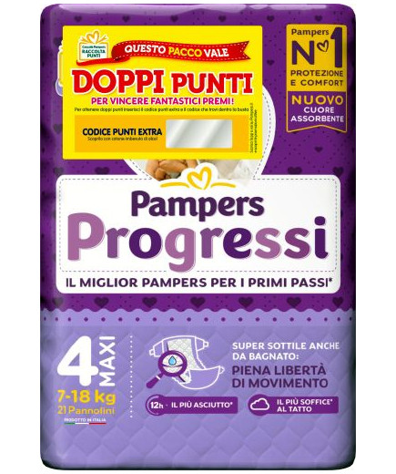 PAMPERS PROGRESSI MAXI PZ.21 (7-18KG) PANNOLINI