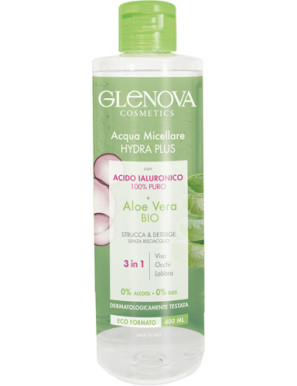 GLENOVA ACQUA MICELLARE ACIDOIALURONICO E ALOE VERA ML. 400