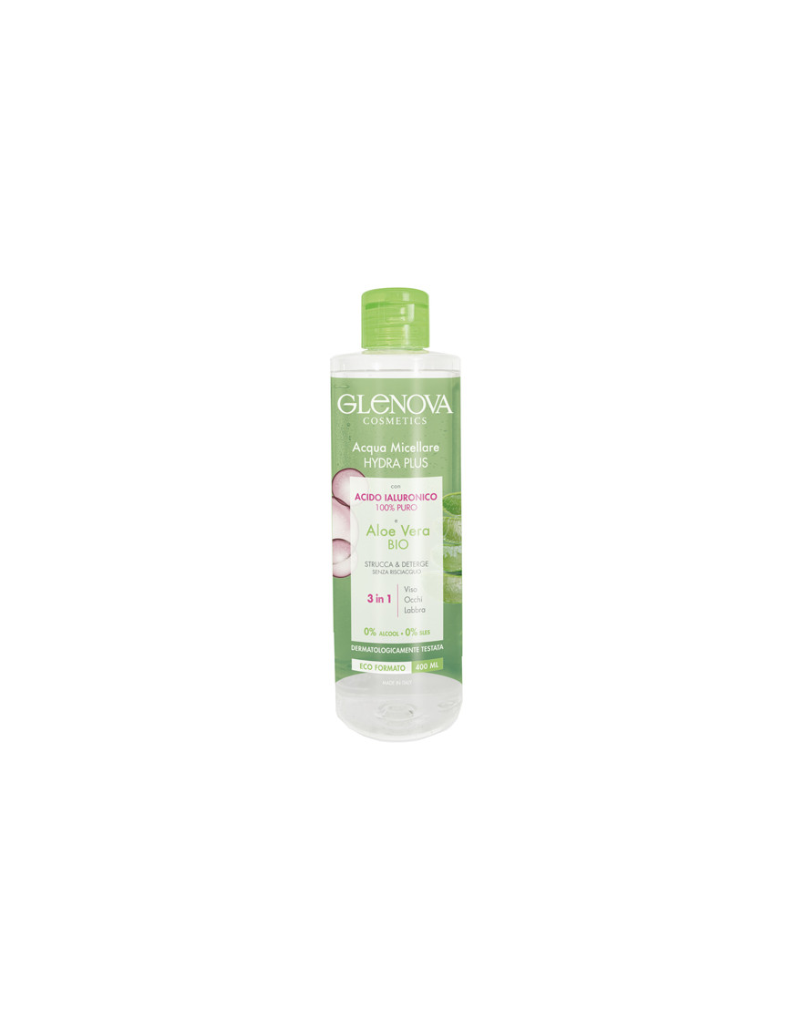 GLENOVA ACQUA MICELLARE ACIDOIALURONICO E ALOE VERA ML. 400